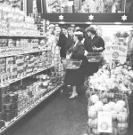 Supermarket shopping, Finchley 1955 giclee art print