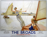 The Broads - Girl Waving from Boat art print