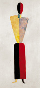 The girl, figure on white art print