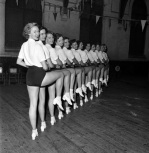 Tiller Girls rehearse, 1953 giclee art print
