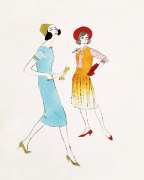 Two Female Fashion Figures, c.1960 giclee art print