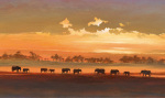 Wading Elephants art print