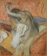 After the bath - woman drying herself giclee art print