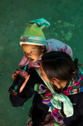Baby drinking Coca Cola, San Francisco El Alto, Guatemala giclee art print