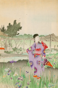 Beauties Looking at the Irises in Yoshino-en giclee art print