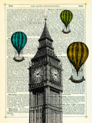 Big Ben and Balloons giclee art print
