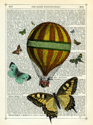 Butterflies and Balloon giclee art print