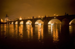 Charles Bridge at night Prague 2006 giclee art print