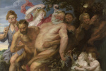 Drunken Silenus supported by Satyrs giclee art print