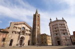 Duomo (Cathedral) and Baptistry, Parma, Emilia-Romagna, Italy giclee art print