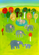 Elephant Family giclee art print
