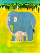 Elephants giclee art print