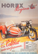 Horex Regina Motorcycle and Sidecar, 1955 giclee art print