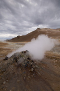 Hverir geothermal fields at the foot of Namafjall mountain, Myvatn lake area, Iceland giclee art print