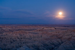 Landscape under moonlight, Badlands National Park, South Dakota, USA giclee art print