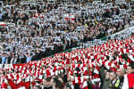Manchester City and Manchester United fans 2008 giclee art print