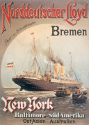Norddeutscher Lloyd Shipping, 1890 giclee art print