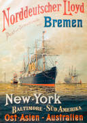 Norddeutscher Lloyd Shipping, 1900 giclee art print