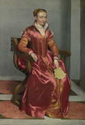 Portrait of a Lady, perhaps Contessa Lucia Albani Avogadro ('La Dama in Rosso') giclee art print