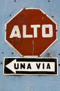 Road sign, Antigua, Guatemala giclee art print