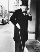 Sir Winston Churchill Outside Claridges Hotel art print