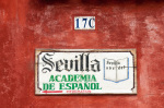Spanish school sign, Antigua, Guatemala giclee art print