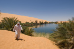 Umm El Ma lake, Erg Awbari, Sahara desert, Fezzan, Libya giclee art print