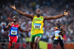Usain Bolt takes Olympic gold Beijing 2008 giclee art print