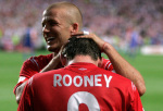Wayne Rooney with David Beckham. Portugal  2004 giclee art print