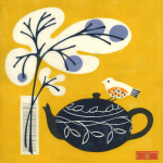 Yellow Bird on Teapot giclee art print