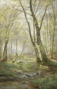 A Woodland Scene with Deer, 1895 giclee art print