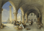 Greek Merchants and Fruit Sellers in the Piazzetta, 1848 giclee art print
