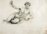 Reclining Male Nude, after Thevelin, 1854 giclee art print