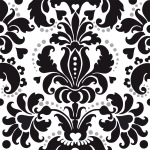 Fleur baroque noire art print