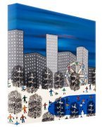 Gordon Barker art print - Fun in the Snow in the City poster