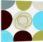 Catherine Aguilar art print - Circle Abstract - Green, Blue and Brown poster