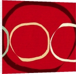 Catherine Aguilar art print - Circle Abstrat - Red and Cream poster