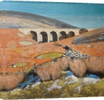 Lydia Bauman art print - Yorkshire Landscape with Viaduct poster