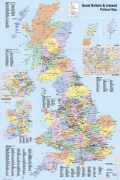 UK - Political Map art print