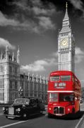 London - Bus and Taxi art print