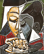 Tete d'une femme lisant art print