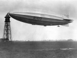 Vickers R100 at mast after return from Canada giclee art print