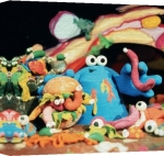 Terry Brain art print - Berk and worms poster