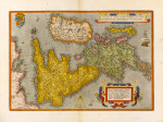Angliae Scotiae et Hiberniae sive Britannicar Insularum Descriptio 1570 art print
