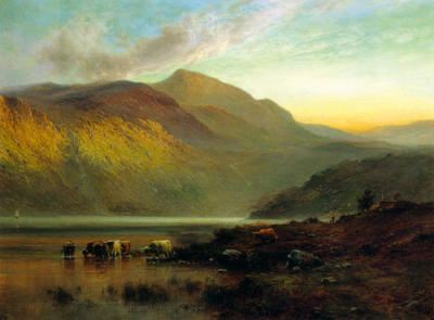 A Drink Before Sunset (Stronachlacher) art print by Alfred de Breanski