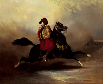 Nubian Horseman at a Gallop art print by Alfred de Dreux