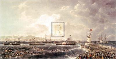 Departure of Queen and Royal Squadron art print by Anonymous