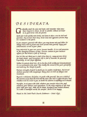 Desiderata art print by Anonymous