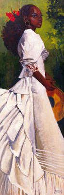 Woman in White I art print by Boscoe Holder