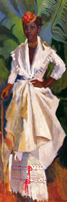 Woman in White II art print by Boscoe Holder